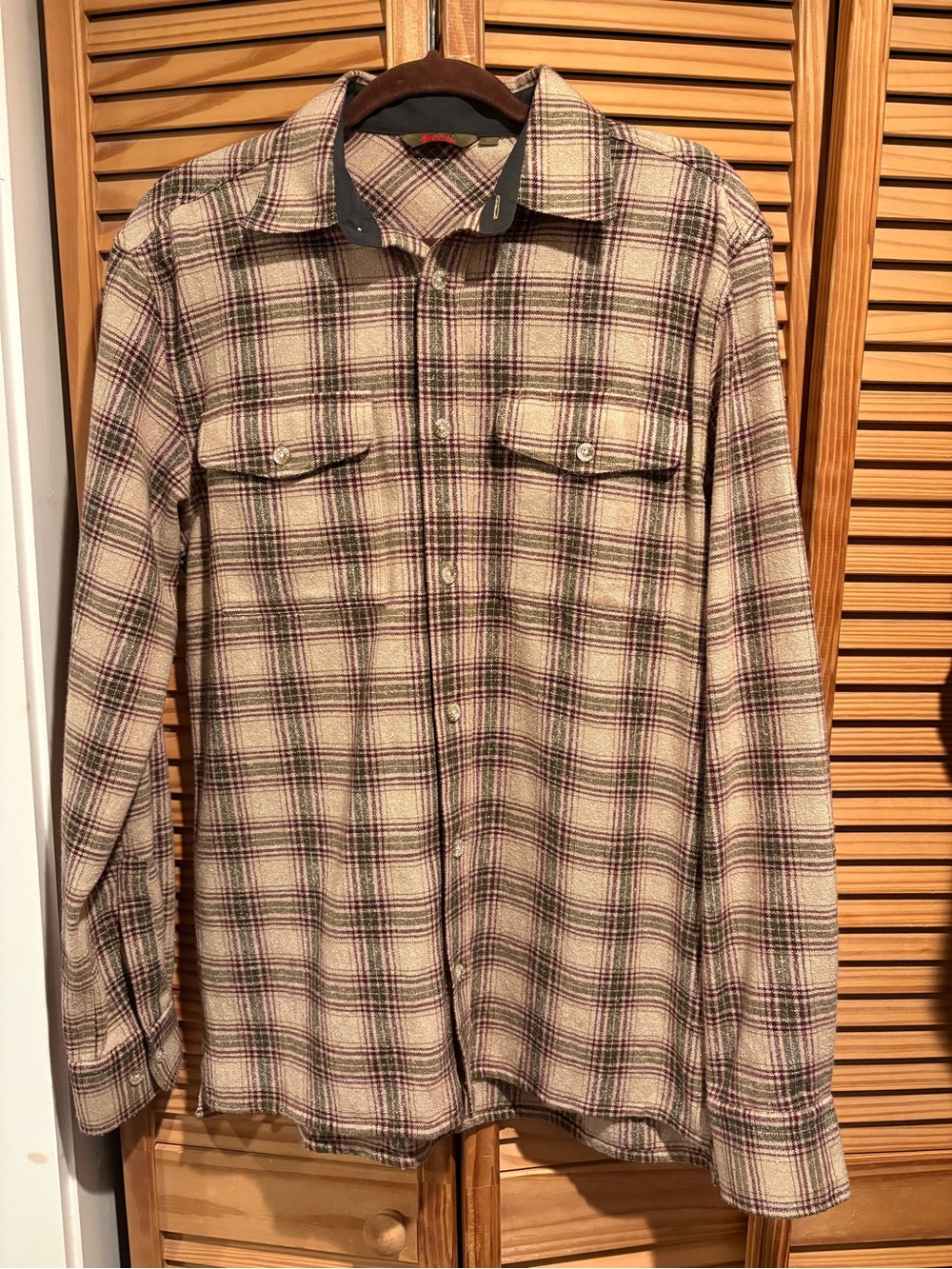 Fjallraven Wool Plaid Mens long Sleeve shirt rare sample Forest Night Gorpcore